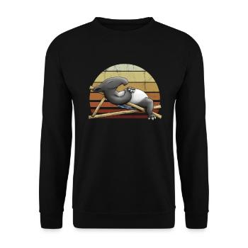 Chilling Tapir Deck Chair Retro Sun Gift - Unisex Sweatshirt - black - Front - Alina (178cm) & Michal (187cm)