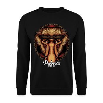 Proboscis Monkey Face Wildlife Wildlife Gift - Unisex Sweatshirt - black - Front - Alina (178cm) & Michal (187cm)