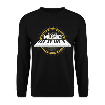 Piano - Unisex Pullover - Schwarz - Vorne - Alina (178cm) & Michal (187cm)