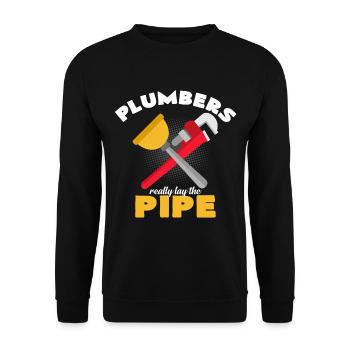 Klempner - Unisex Pullover - Schwarz - Vorne - Alina (178cm) & Michal (187cm)