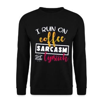 Coffee lipstick - Unisex Sweatshirt - black - Front - Alina (178cm) & Michal (187cm)