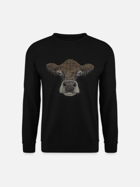 kuhle Kuh lässige Rind-Vieh Zeichnung Geschenk - Unisex Pullover - Schwarz