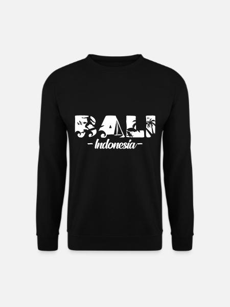 Cadeau de lettrage Bali Indonesia Cool Surfer - Sweat-shirt Unisexe - noir