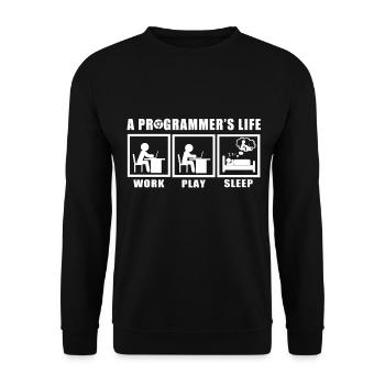 La vie d'un programmeur disant une idée cadeau - Sweat-shirt Unisexe - noir - Devant - Alina (178cm) & Michal (187cm)