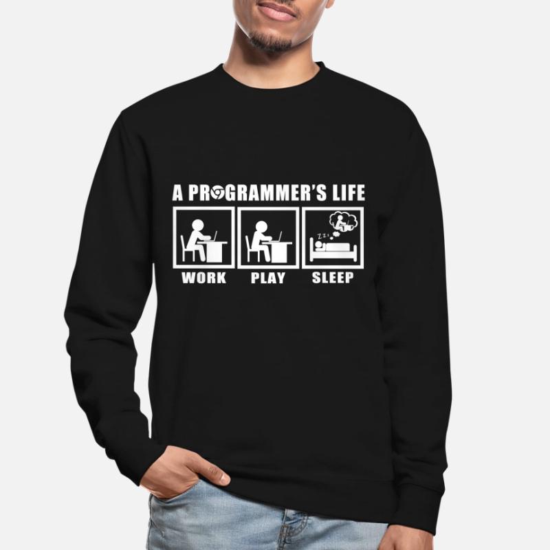 Das Leben eines Programmierers Spruch Geschenkidee Unisex Pullover
