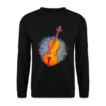 Cellist Geschenkidee Cellospieler Art.-Nr. - Unisex Pullover - Schwarz - Vorne - Alina (178cm) & Michal (187cm)