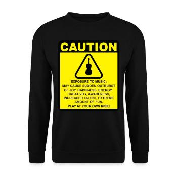 Attention Cello Cellist Idea Gift Cello Player - Sweat-shirt Unisexe - noir - Devant - Alina (178cm) & Michal (187cm)