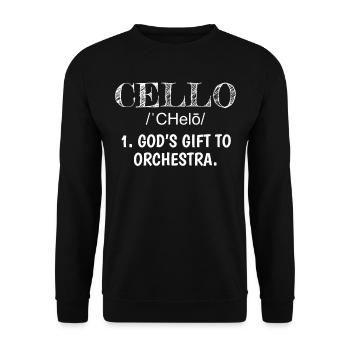Définition du Cello Cellist Idea Gift Cello Player - Sweat-shirt Unisexe - noir - Devant - Alina (178cm) & Michal (187cm)