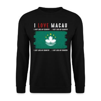 Macau - Unisex Sweatshirt - black - Front - Alina (178cm) & Michal (187cm)
