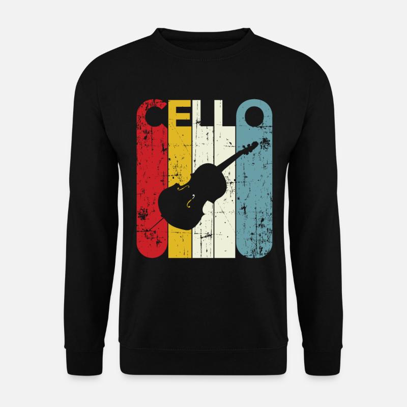 Cellist Geschenkidee Cellospieler Retro Cello 70er 80er Jahre - Unisex Pullover - Schwarz