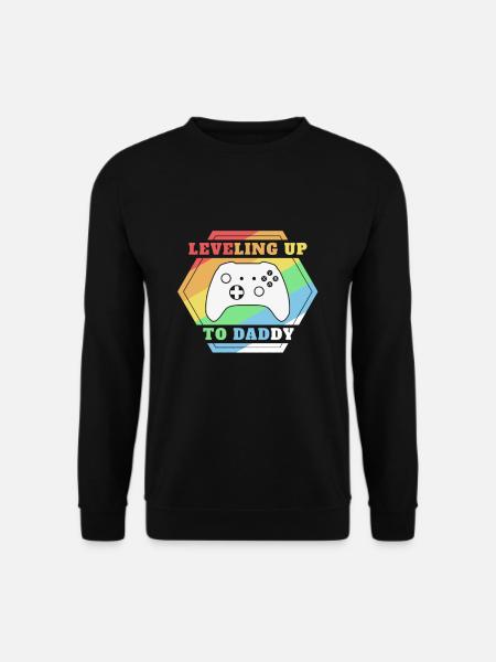 Leveling up to Dad Schwangerschaft T-Shirt - Unisex Pullover - Schwarz