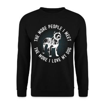 American Staffordshire Terrier retro gift shir - Unisex Sweatshirt - black - Front - Alina (178cm) & Michal (187cm)