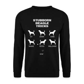 Drôle cadeau Beagle Lovers Beagle astuces têtues - Sweat-shirt Unisexe - noir - Devant - Alina (178cm) & Michal (187cm)
