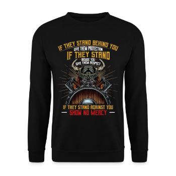 Wikinger - Unisex Pullover - Schwarz - Vorne - Alina (178cm) & Michal (187cm)