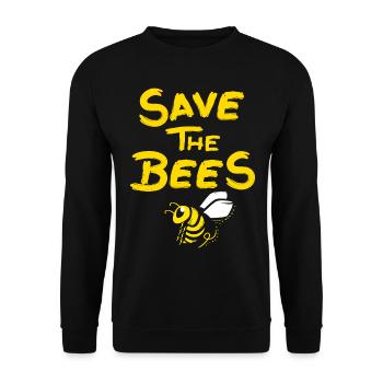 Save The Bees Naturalist Environmentalist Gift - Unisex Sweatshirt - black - Front - Alina (178cm) & Michal (187cm)