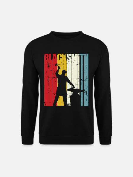 Retro Schmied-Geschenk Schmiede-Schmieden-Schmiede - Unisex Pullover - Schwarz
