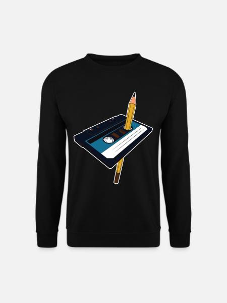Kassette Bleistift Stift Audiokassette Mixtape Geschenk - Unisex Pullover - Schwarz