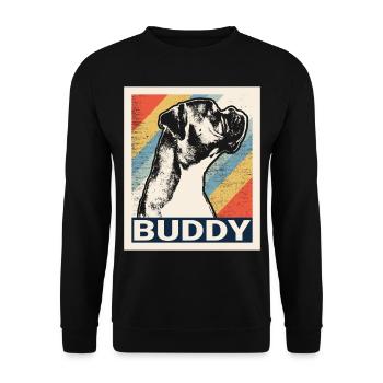 Boxer retro gift shirt - Unisex Sweatshirt - black - Front - Alina (178cm) & Michal (187cm)