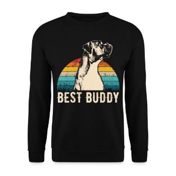Boxer retro gift shirt - Unisex Sweatshirt - black - Front - Alina (178cm) & Michal (187cm)