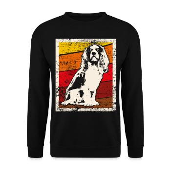 Chemise cadeau rétro Cavalier King Charles Spaniel - Sweat-shirt Unisexe - noir - Devant - Alina (178cm) & Michal (187cm)