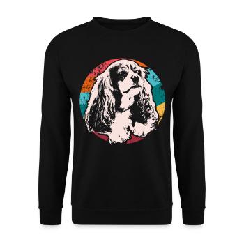 Chemise cadeau rétro Cavalier King Charles Spaniel - Sweat-shirt Unisexe - noir - Devant - Alina (178cm) & Michal (187cm)
