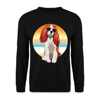 Chemise cadeau rétro Cavalier King Charles Spaniel - Sweat-shirt Unisexe - noir - Devant - Alina (178cm) & Michal (187cm)