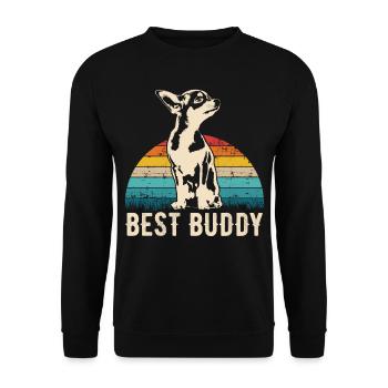 Chihuahua retro gift shirt - Unisex Sweatshirt - black - Front - Alina (178cm) & Michal (187cm)