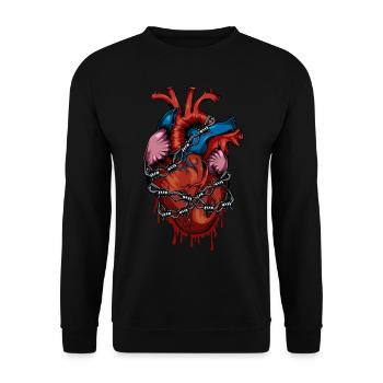 Anatomy heart barbed wire - Unisex Sweatshirt - black - Front - Alina (178cm) & Michal (187cm)