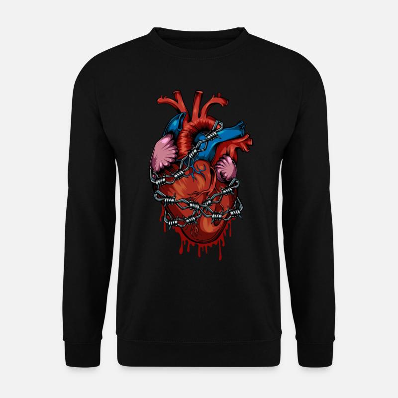 Anatomie Herz Stacheldraht - Unisex Pullover - Schwarz