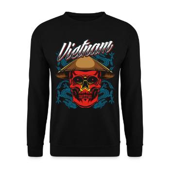 Vietnam - Unisex Sweatshirt - black - Front - Alina (178cm) & Michal (187cm)