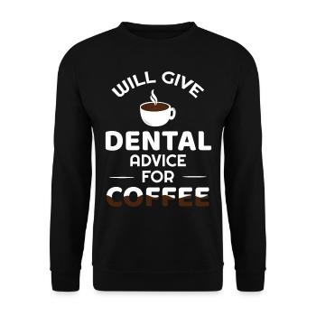 Coffee Dentist Dental Advice Hygienist Hygiene - Unisex Sweatshirt - black - Front - Alina (178cm) & Michal (187cm)