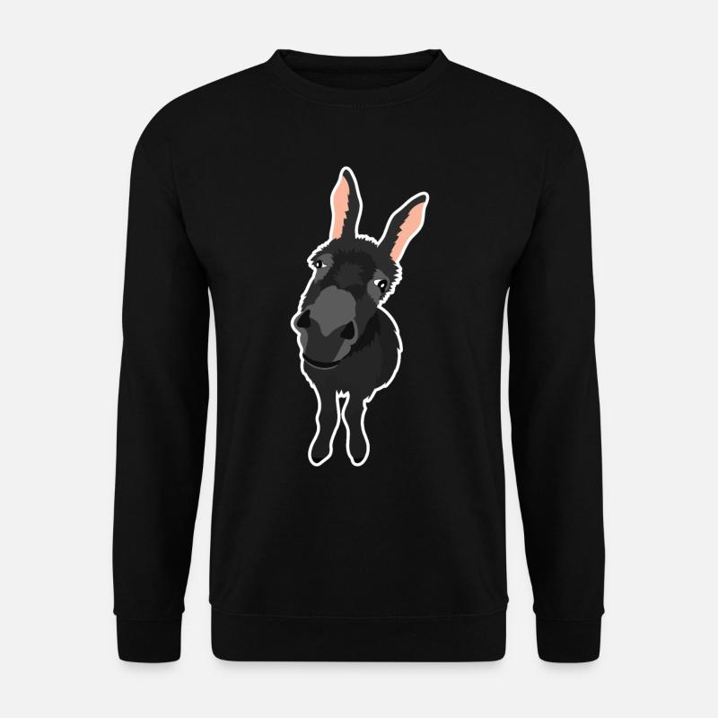 Funny Donkey Lover Mule Animal Gift Idea Face - Unisex Sweatshirt - black