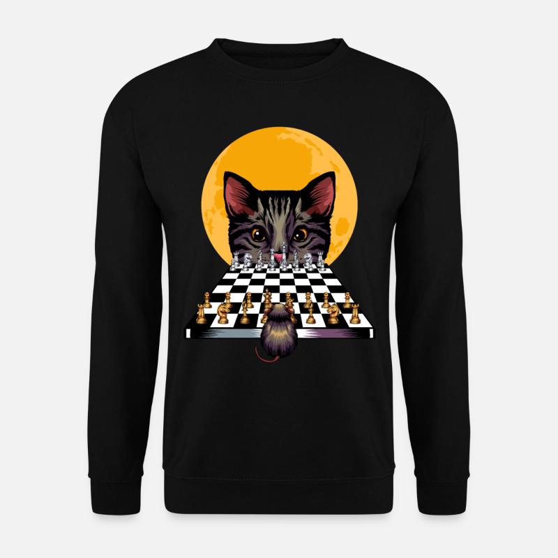 Chat souris jeu d'échecs - Sweat-shirt Unisexe - noir