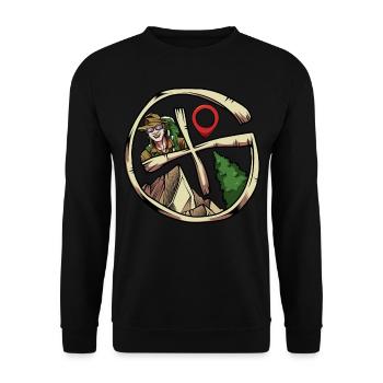 Cool Geocaching Geocacher Cache Detector Gift - Unisex Sweatshirt - black - Front - Alina (178cm) & Michal (187cm)