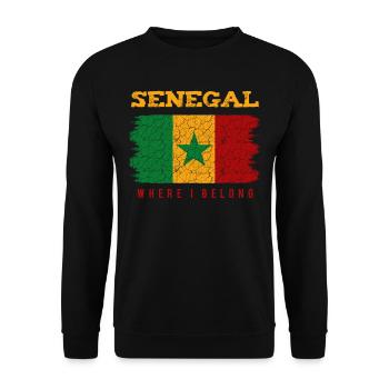 Senegal - Unisex Pullover - Schwarz - Vorne - Alina (178cm) & Michal (187cm)