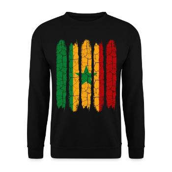 Republic of Senegal Cool Flag Modern Dakar Gift - Unisex Sweatshirt - black - Front - Alina (178cm) & Michal (187cm)