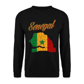 Cool Senegal Country Outline Dakar Pikine Gift - Unisex Sweatshirt - black - Front - Alina (178cm) & Michal (187cm)
