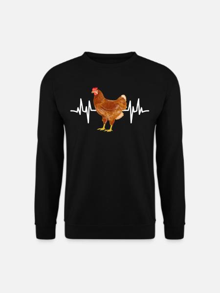 Hühnerherzschlag-Geflügelfarmer Farming Farm - Unisex Pullover - Schwarz
