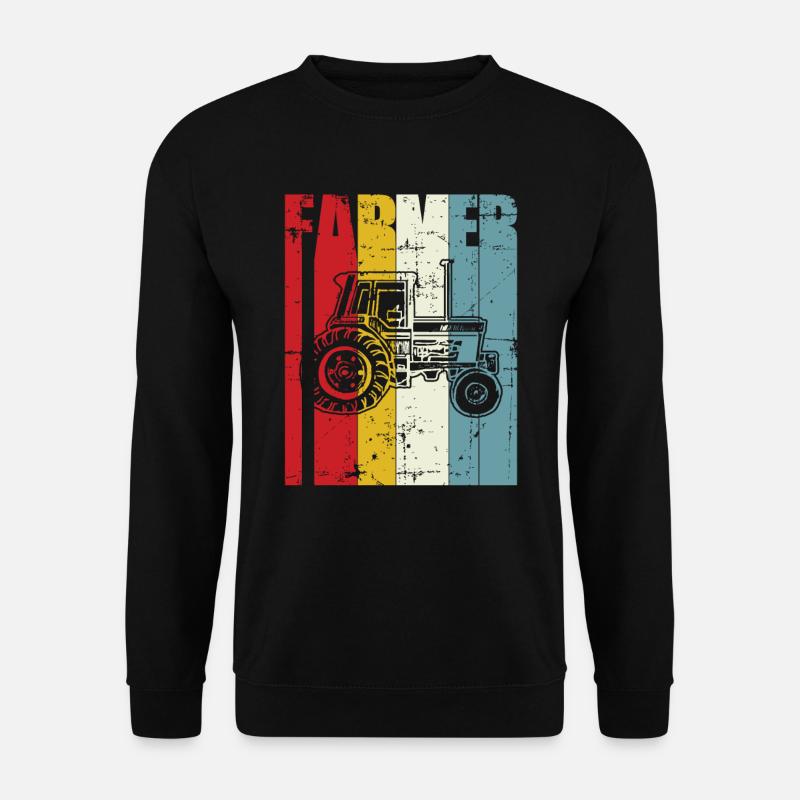 Retro Farmer Gift Farming Vintage Tractor 70s 80s - Unisex Sweatshirt - black