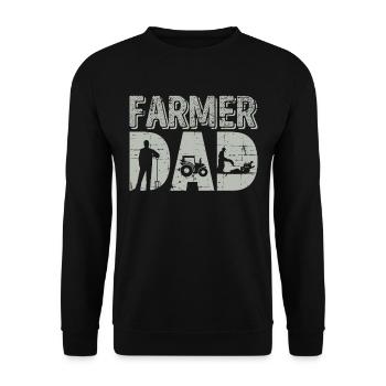 Farmer Dad Gift Farming Farm Agriculture Father - Unisex Sweatshirt - black - Front - Alina (178cm) & Michal (187cm)
