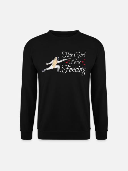 Dieses Mädchen mag Sport-Fechter-Geschenk-Degen fechten - Unisex Pullover - Schwarz