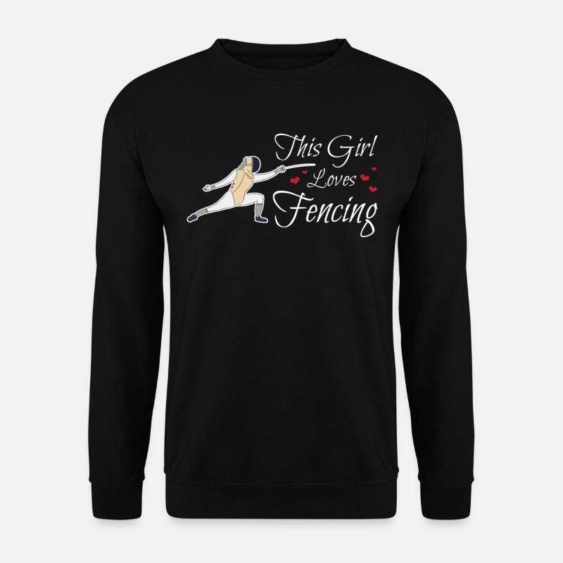 Dieses Mädchen mag Sport-Fechter-Geschenk-Degen fechten - Unisex Pullover - Schwarz