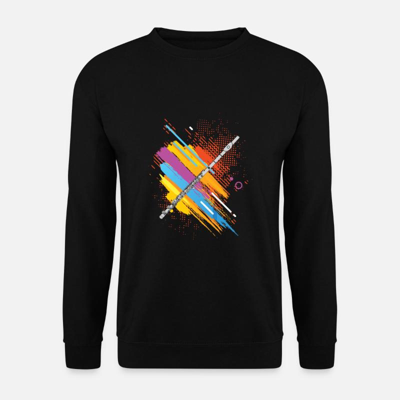 Flutist Transverse Flute Player Flautist Flute Art - Unisex Sweatshirt - black