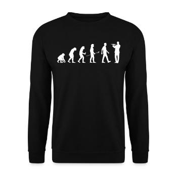 Flûtiste cadeau joueur de flûte traversière Evolution Man - Sweat-shirt Unisexe - noir - Devant - Alina (178cm) & Michal (187cm)