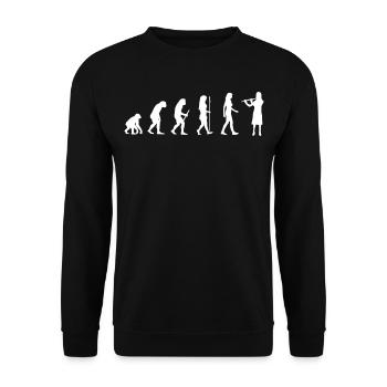 Flûtiste cadeau joueur de flûte traversière Evolution Man - Sweat-shirt Unisexe - noir - Devant - Alina (178cm) & Michal (187cm)
