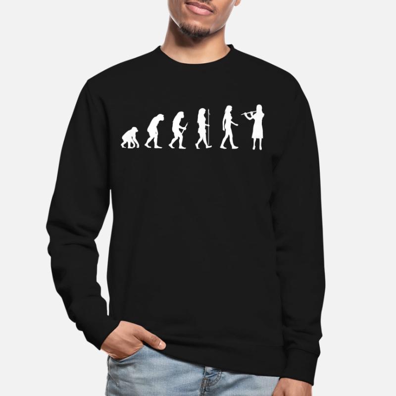 Flutist Gift Transverse Flute Player Evolution Man Unisex Sweatshirt