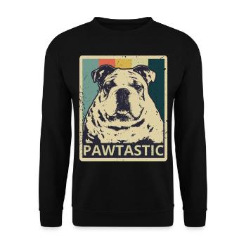 Chemise cadeau rétro Bulldog Anglais - Sweat-shirt Unisexe - noir - Devant - Alina (178cm) & Michal (187cm)