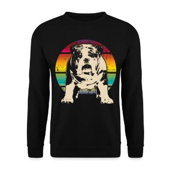 Chemise cadeau rétro Bulldog Anglais - Sweat-shirt Unisexe - noir - Devant - Alina (178cm) & Michal (187cm)
