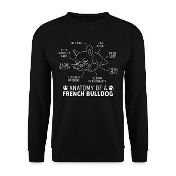Anatomie Bouledogue Français Frenchie Cadeau De Propriétaire De Chien - Sweat-shirt Unisexe - noir - Devant - Alina (178cm) & Michal (187cm)