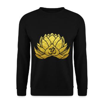 Yoga Blume des Lebens Om Zeichen Geschenk - Unisex Pullover - Schwarz - Vorne - Alina (178cm) & Michal (187cm)